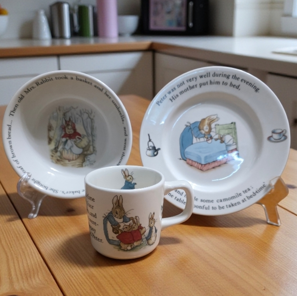 Wedgwood Vintage Peter Rabbit Children's Dinnerware 3 Piece Set